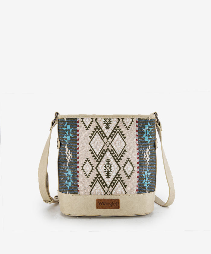 Wrangler Aztec Print Canvas Bucket Bag