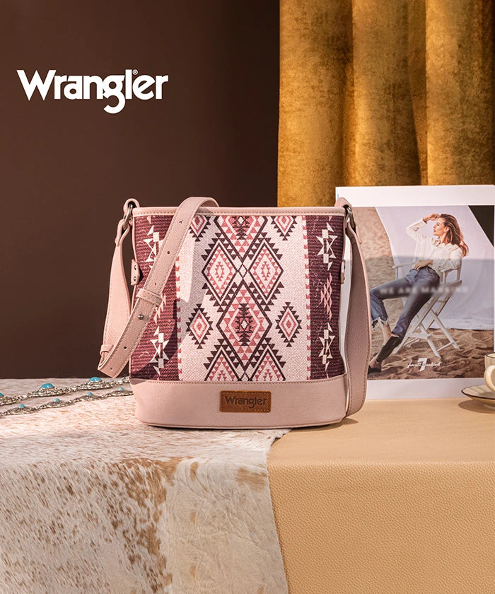 Wrangler Aztec Print Canvas Bucket Bag