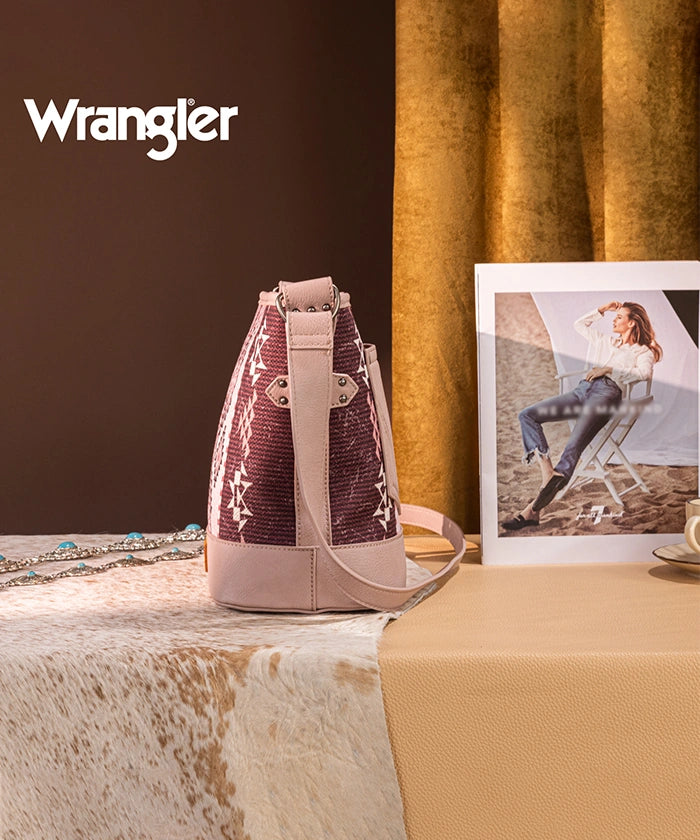Wrangler Aztec Print Canvas Bucket Bag