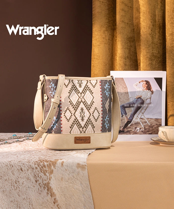 Wrangler Aztec Print Canvas Bucket Bag