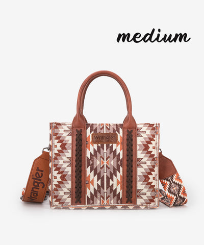 Wrangler Aztec Print Whipstitch Canvas Tote Bag Set