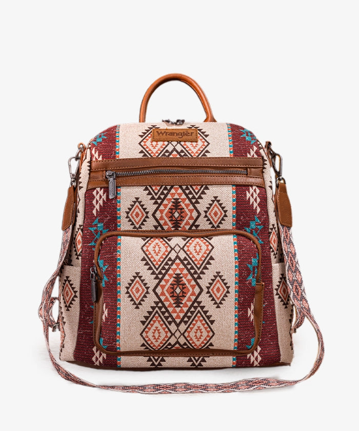 Wrangler Aztec Print Canvas Backpack