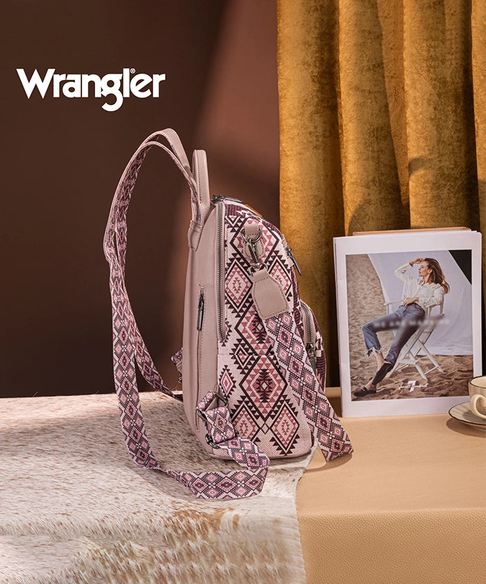 Wrangler Aztec Print Canvas Backpack