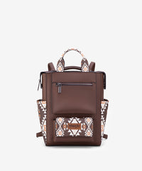 Montana West Wrangler Aztec backpack in coffee — versatile tote-to-backpack design, premium synthetic leather  