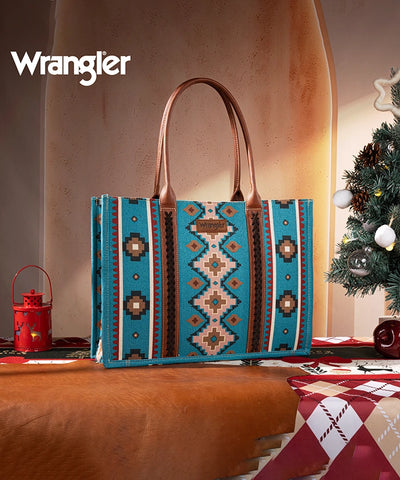 Wrangler Aztec Print Canvas Tote Bag