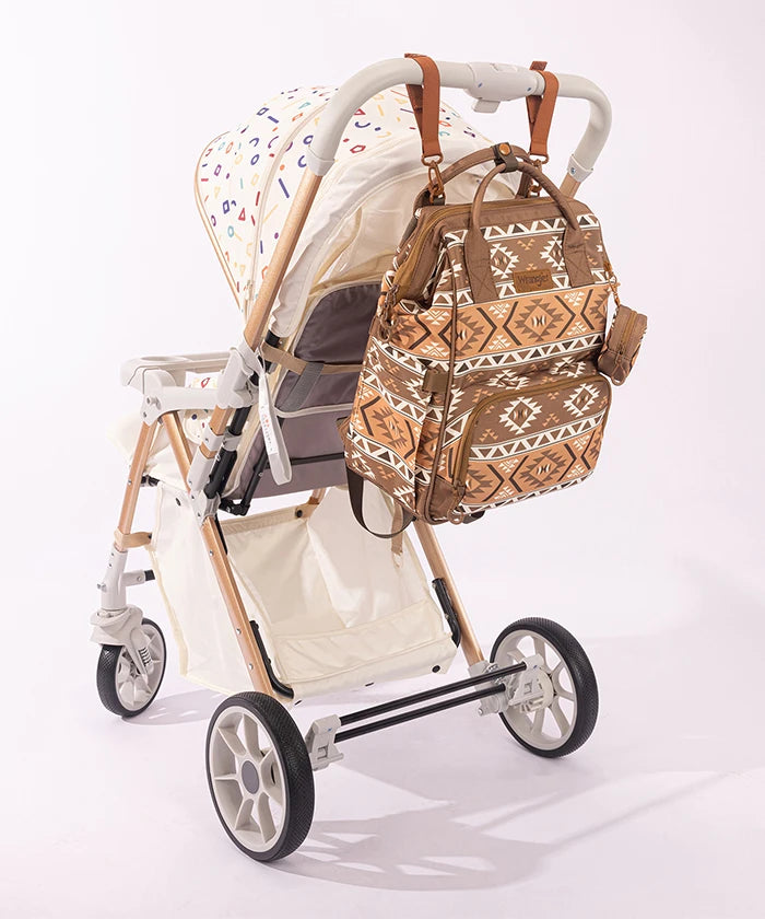 Wrangler Western Aztec Diaper Bag Backpack in BR