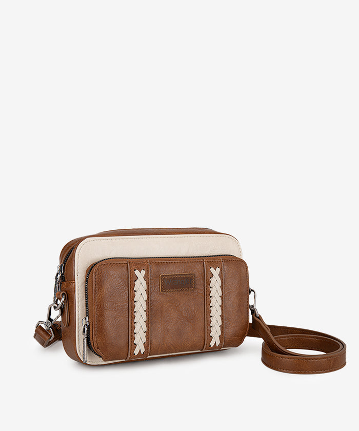 Wrangler Whipstitch Leather Crossbody Purse