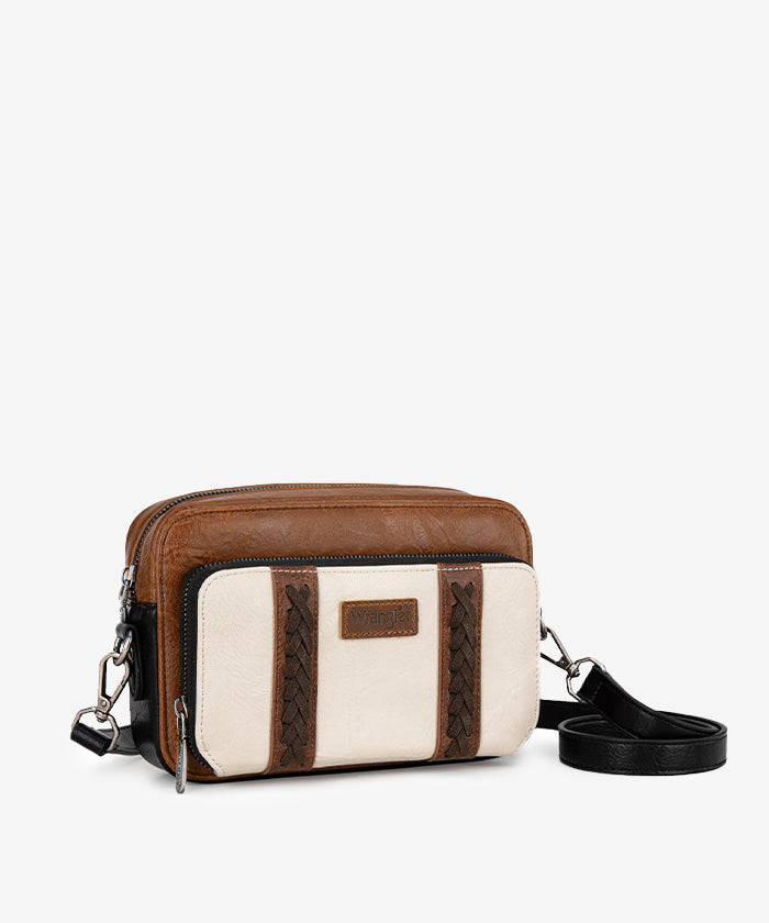 Wrangler Whipstitch Leather Crossbody Purse