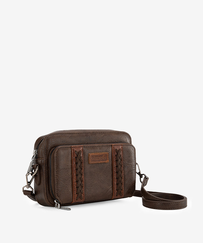 Wrangler Whipstitch Leather Crossbody Purse