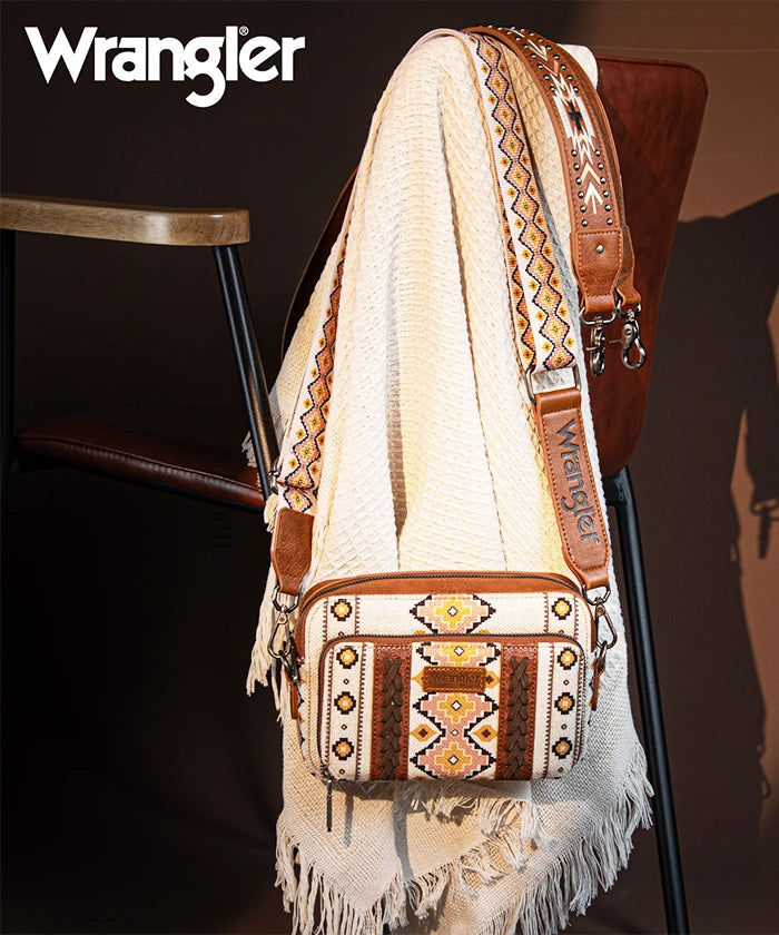WG2205-210 Wrangler Aztec Print Crossbody Sling Chest Bag - Jean - MONTANA WEST U.S.A WG2205-210 Wrangler Aztec Print Crossbody Sling Chest Bag - Jean - MONTANA WEST U.S.A