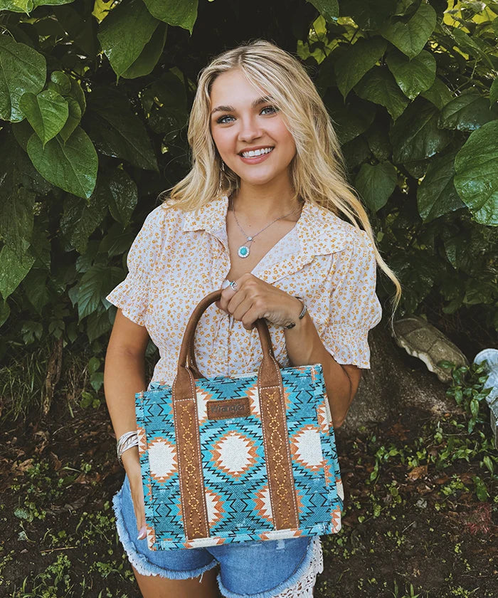 Wrangler Dual Sided Print Canvas Tote Bag-Country Glam Outfits