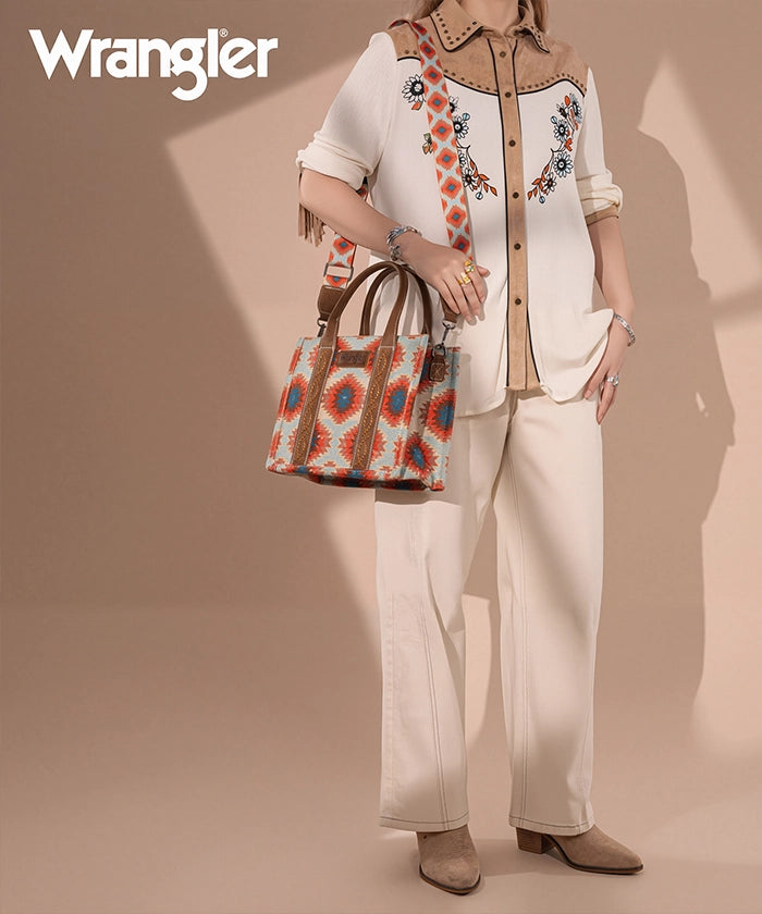 Wrangler Dual Sided Print Canvas Tote Bag