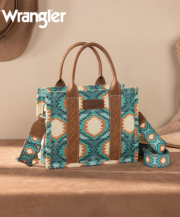 Wrangler Dual Sided Print Canvas Tote Bag