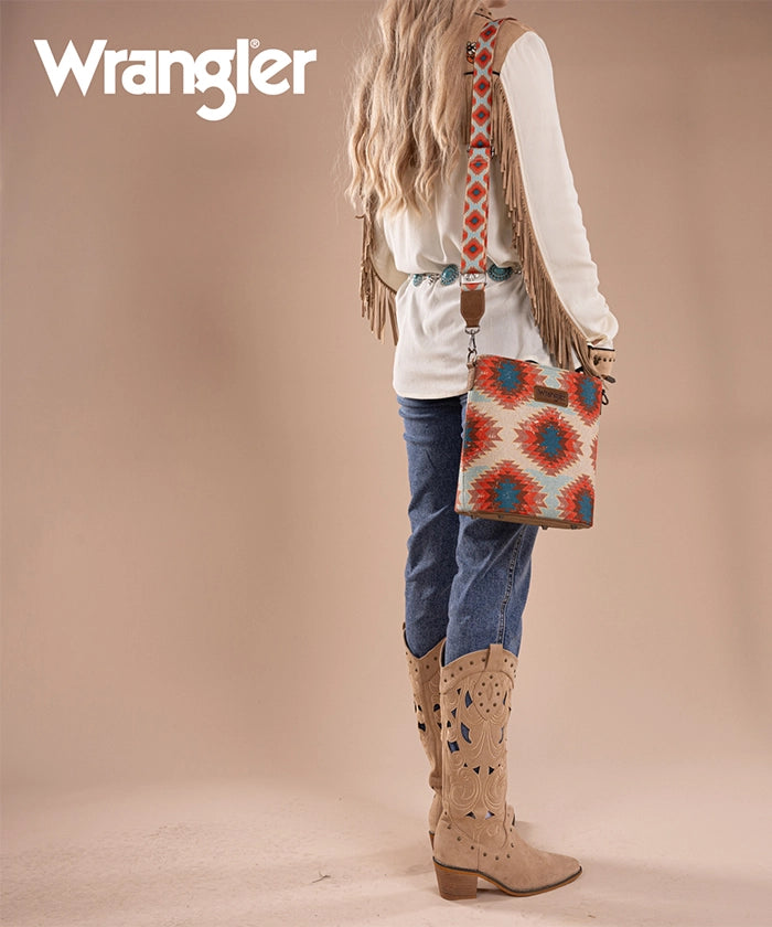 Wrangler Dual Sided Print Canvas Shoulder Bag