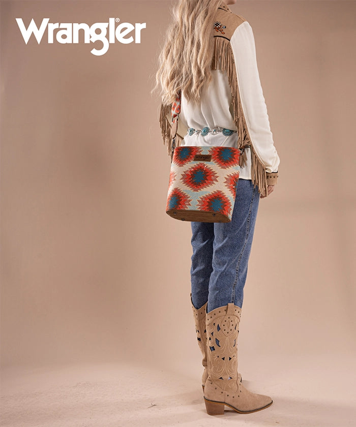 Wrangler Dual Sided Print Canvas Shoulder Bag