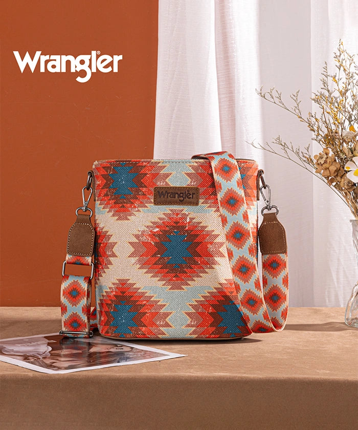 Wrangler Dual Sided Print Canvas Shoulder Bag