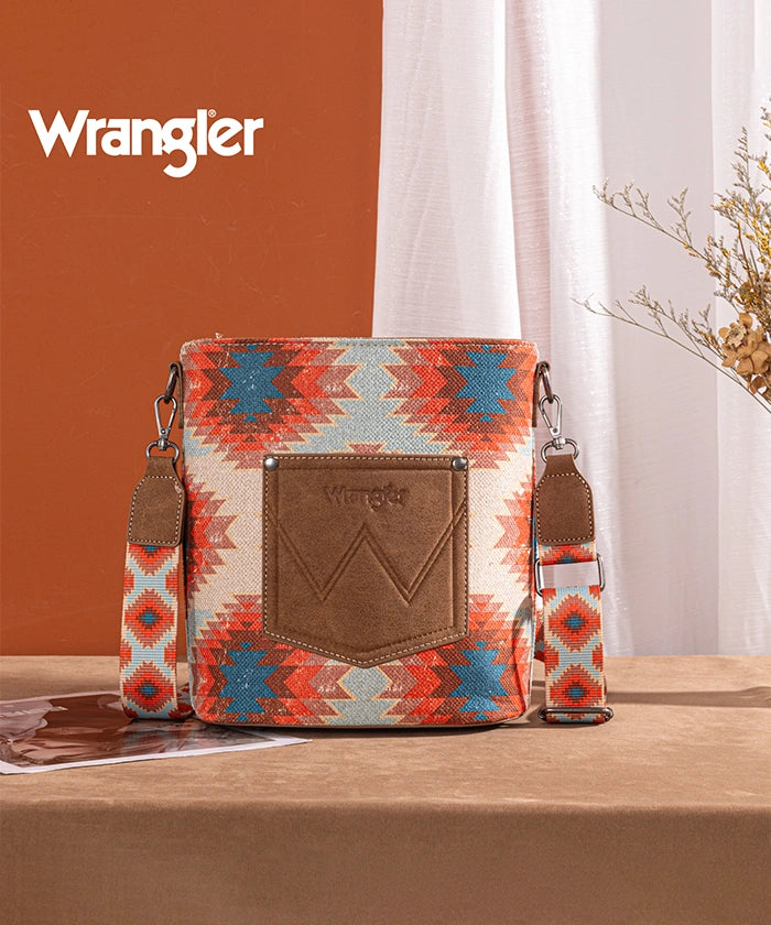 Wrangler Dual Sided Print Canvas Shoulder Bag