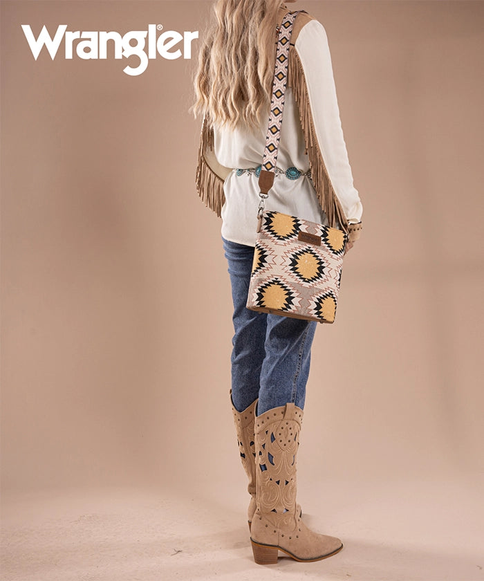 Wrangler Dual Sided Print Canvas Shoulder Bag