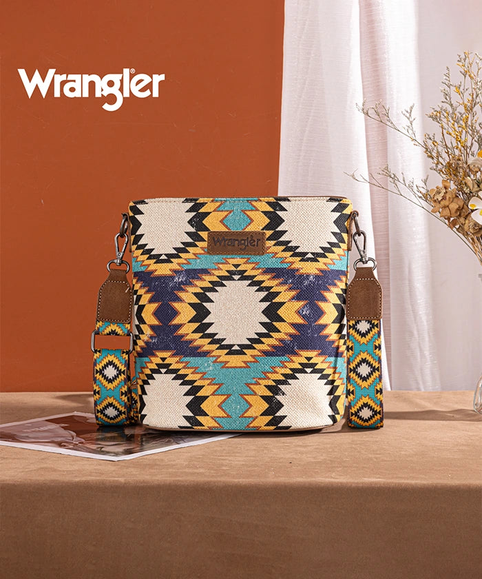 Wrangler Dual Sided Print Canvas Shoulder Bag