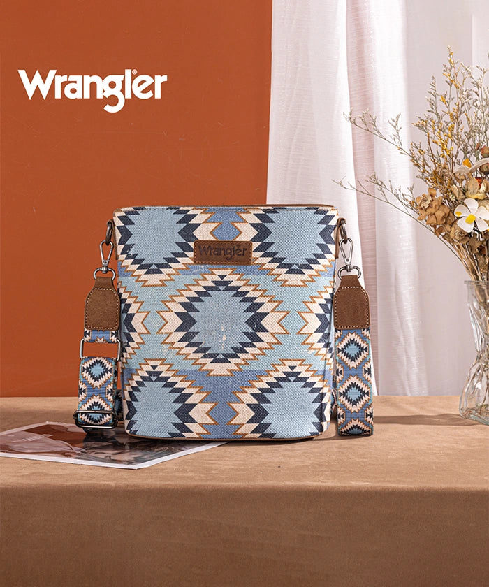 Wrangler Dual Sided Print Canvas Shoulder Bag