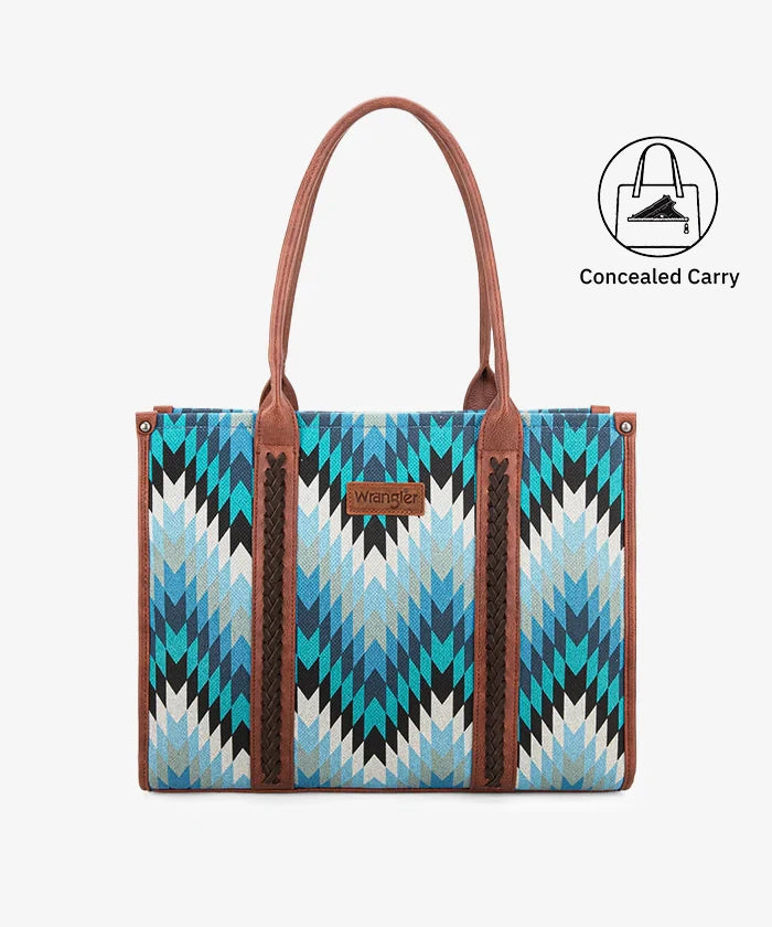 Wrangler Southwestern Pattern Concealed Carry Wide Tote Collection