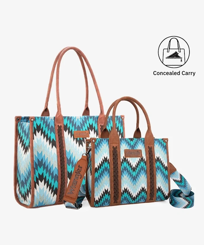 Wrangler Southwestern Pattern Concealed Carry Wide Tote Collection