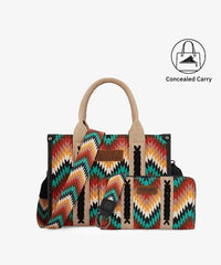 Wrangler Southwestern Pattern Concealed Carry Wide Tote Collection