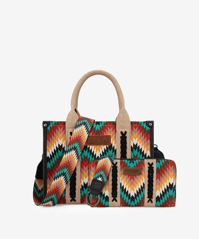 Wrangler Southwestern Pattern Concealed Carry Wide Tote Set