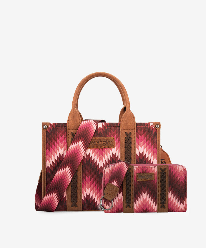 Wrangler Southwestern Pattern Concealed Carry Wide Tote Set