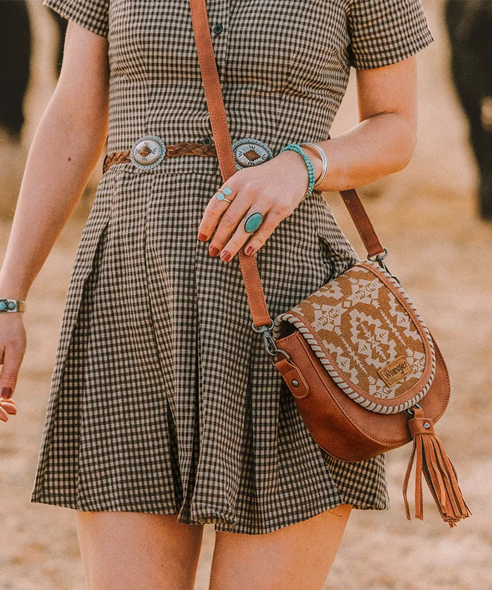 Wrangler Aztec Print Mini Crossbody Purse
