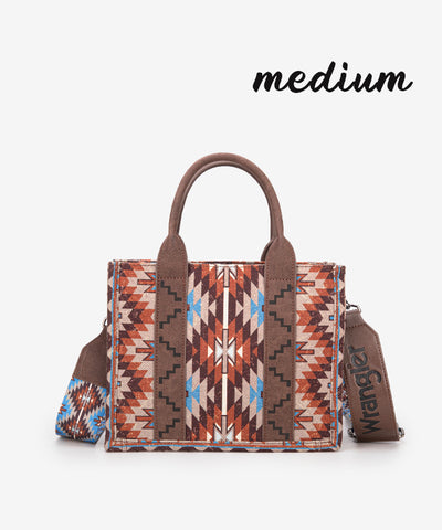 Wrangler Aztec Print Whipstitch Canvas Tote Bag Set