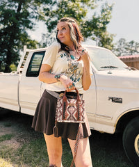 Wrangler Aztec Print Whipstitch Canvas Tote Bag Set-Country Glam Outfits