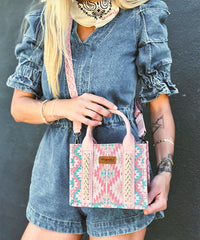 Wrangler Aztec Print Whipstitch Canvas Tote Bag Set