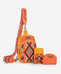 Wrangler Aztec Embroidered Whipstitch Sling Bag