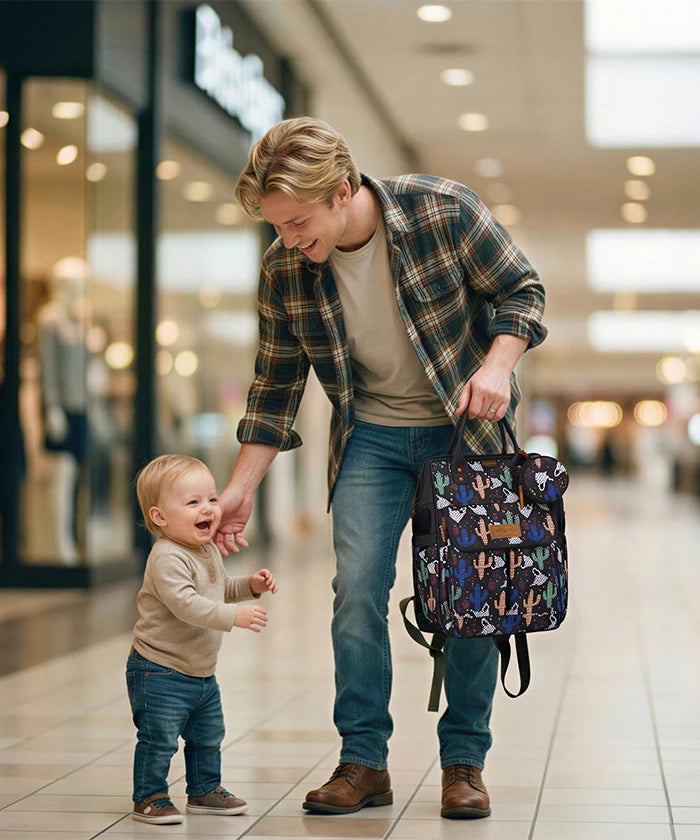 Wrangler Leopard Print Diaper Bag in Black