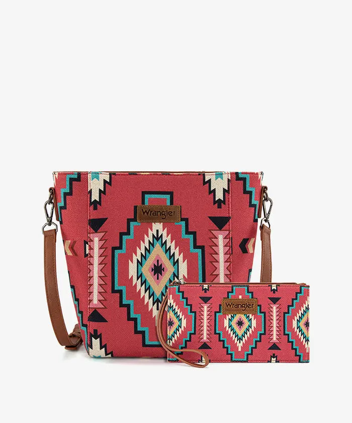 Wrangler Aztec Print Shoulder Bag in BDY