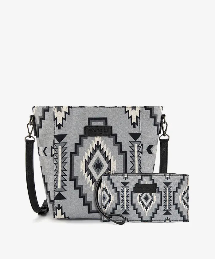 Wrangler Aztec Print Shoulder Bag in BK
