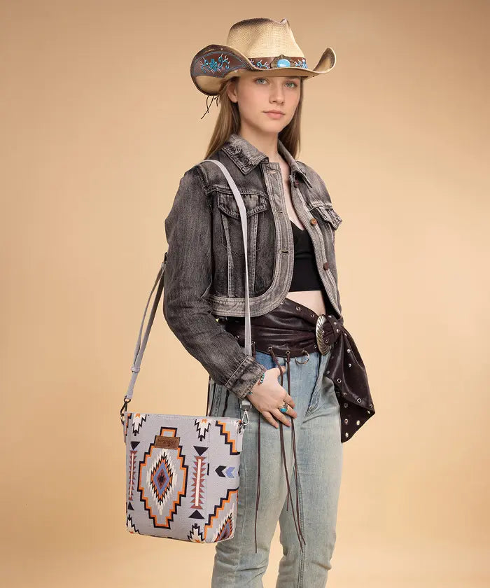 Wrangler Aztec Print Shoulder Bag in GY