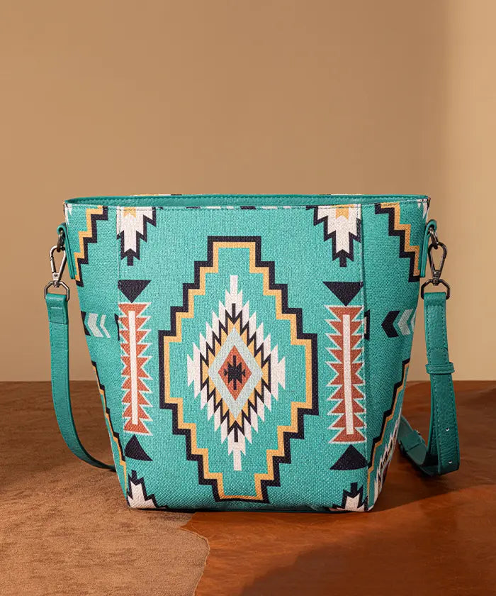 Wrangler Aztec Print Shoulder Bag in TQ