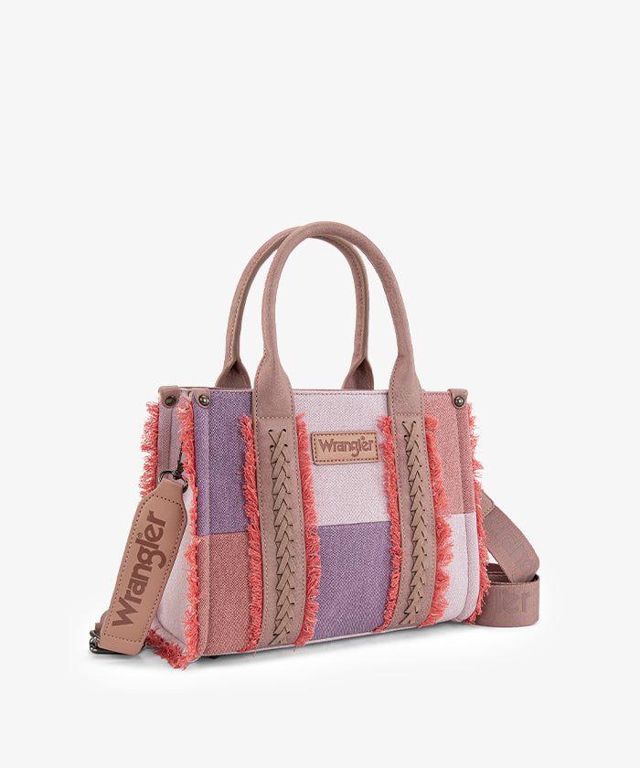 Wrangler canvas tote bag in HPK — Heather pink casual tote with adjustable strap 