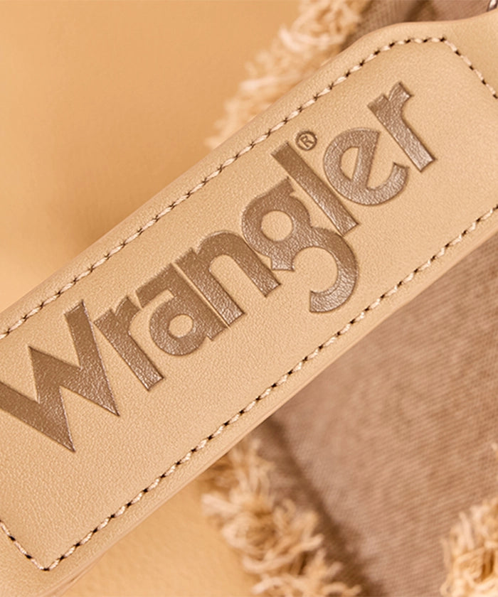 Wrangler canvas tote bag in TN — Rugged canvas with frayed edge and embossed logo