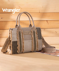 Wrangler canvas tote bag in TN — Rugged canvas with frayed edge and embossed logo