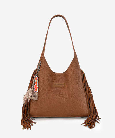 Wrangler Textured Fringe Hobo Bag