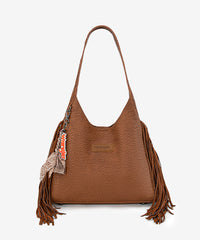 Wrangler Textured Fringe Hobo Bag
