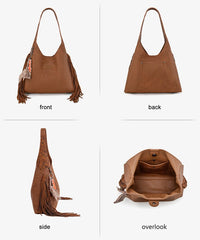 Wrangler Textured Fringe Hobo Bag