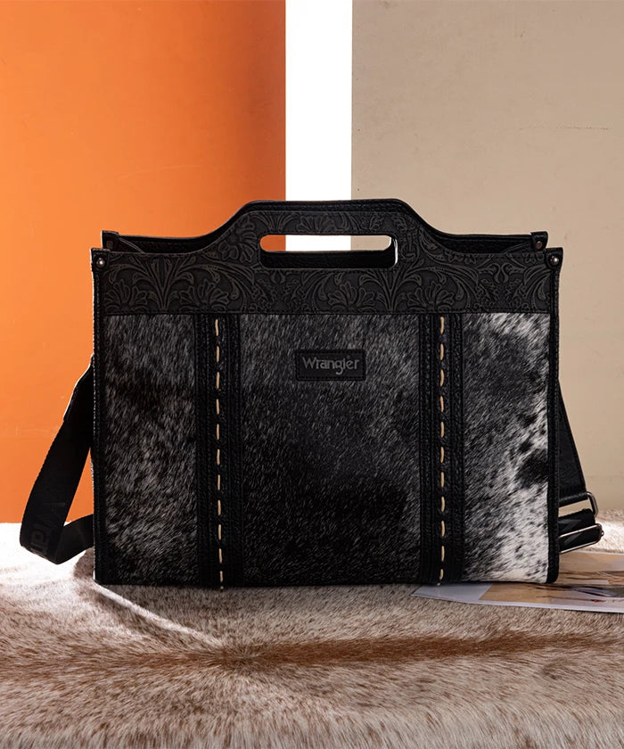 Wrangler Floral Tooled Tote Bag in Black