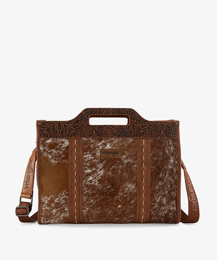 Wrangler Floral Tooled Tote Bag in Brown