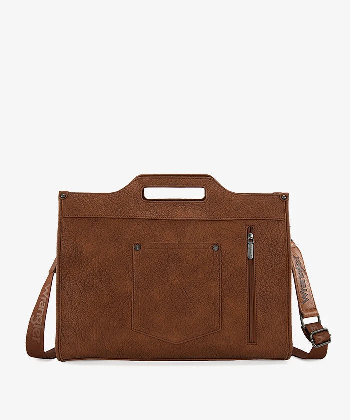 Wrangler Floral Tooled Tote Bag in Brown