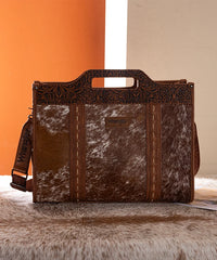 Wrangler Floral Tooled Tote Bag in Brown
