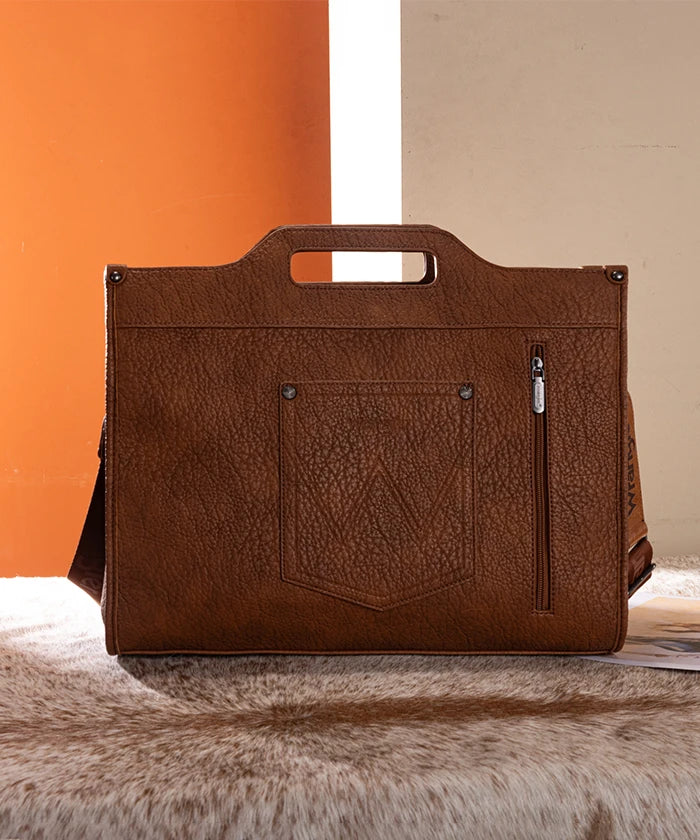 Wrangler Floral Tooled Tote Bag in Brown